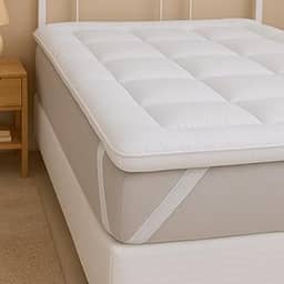 Pillow Top Casal 200 Fios Micropercal - Super Macio, Enchimento Grosso 600g/m², Antipilling, Faixas Elásticas, Fácil de Lavar (Branco, Casal)