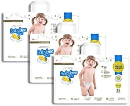 Kit Fraldas Premium Baby Bee Free, Dermoprotetora, Bebê pele sensível, 12h de Absorção, Proteção Dermatológica (2XXG (28KG A 35KG))