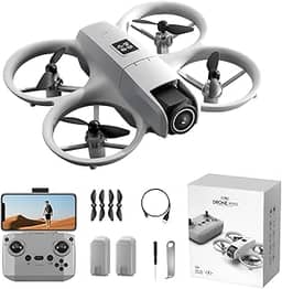 Drone com câmera HD para adultos, rolamento 360° inteligente para evitar obstáculos, decolagem/pouso, modo sem cabeça, 2 baterias, drone de controle remoto, mini aeronave portátil, presentes para