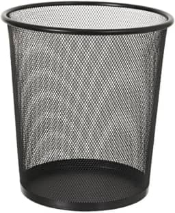 Lixeira de Metal 10L Aramado Telado e Resistente Ideal Para Escritório Cor Preto