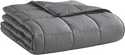 Cobertor pesado para adultos L'AGRATY Cinza-escuro, 122 x 183 cm, 7 kg, tamanho casal, solteiro, manta, resfriamento, respirável, microfibra com contas de vidro, grande, lavável, todas as estações