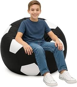 Puff Bola Com Enchimento Decoração Almofadão Gigante Quarto Sala Eventos (Preto)