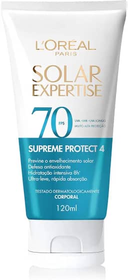Protetor Solar Corporal L'Oréal Paris Solar Expertise FPS 70 120ml - Previne o Envelhecimento Solar, Textura Ultra-leve, Hidrata e Protege a pele