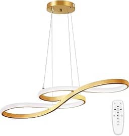 Luminária Pendente De LED Moderna E Regulável, Luminária Pendente De Cozinha Embutida, Luminária Pendente Com Nota Dourada, 3000K-6000K