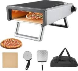 Forno de pizza a gás de 30 cm ao ar livre, tampa de aço carbono laminado a frio, 510 °C em 10 a 15 minutos, kit de cozimento de pizza. Função de ignição com um clique. Pizzas de qualidade de