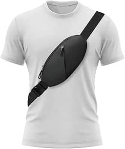Simptech Bolsa Transversal, Pochete com Dois Bolsos, Resistente à Água, Cinto de Corrida, Suporte de Telefone para Mulheres e Homens, Preto, G