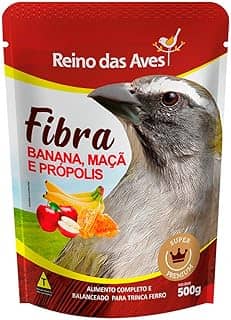 Ração Para Trinca Ferro, Fibra Banana, Maça e Propolis 500g - Reino Das Aves