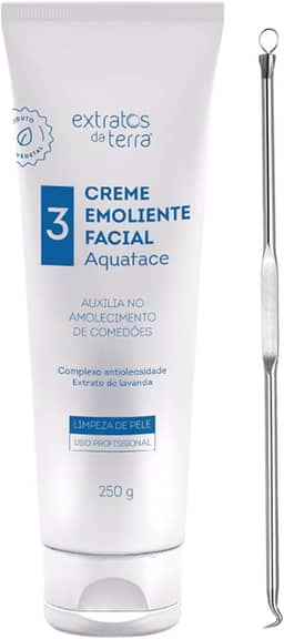 Aquaface Creme Emoliente 250g - Para Amolecimento de Comedões e Extrações + kIT Extrator de Cravos