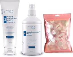 Kit Limpeza de Pele Profissional Aquaface – Creme Emoliente 250 g, Solução Emoliente 500 ml e Máscara Facial Desidratada