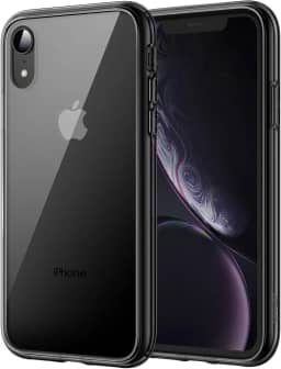 JETech Capa para iPhone XR 6,1 Polegadas, Case Protetora de Telefone à Prova de Choque Não-Amarelecimento, Capinha Parte Traseira Transparente Anti-Riscos (Preto)