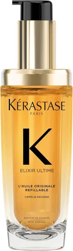 Kérastase Elixir Ultime L'Huile Originale, Óleo Capilar Nutrição Profunda, Brilho Proteção Térmica, Antifrizz e Maciez para Todos os Tipos de Cabelo, 75ml