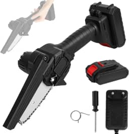 Mini Serra 450W, 37.5 * 11.5CM, 3000 Rotações/Minuto, Motoserra à com Autonomia, Mini Serra Eletrica Sem Portatil, Motosserra Elétrica Portátil, Serra Motosserra Elétrica Portátil Recarregável