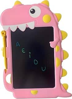 Lousa Mágica Dinossauro LCD Grande para Pequenos Artistas, Infantil Dinossauro Digital Lcd com caneta, Facilita aprendizado, Divertida-Férias (Rosa)
