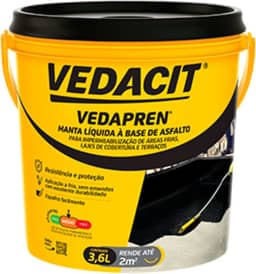 Manta Líquida Vedapren Parede, Preto, 3.6 L, Vedacit