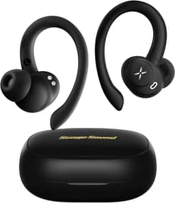 Fones de Ouvido Sem Fio Esportivos Bluetooth 5.4, Intra-auricular SportFree com Gancho, 30h de Bateria, IPX5 à Prova de Água, Estéreo HiFi, Design LED Display e Controles Toque para Corrida Academia