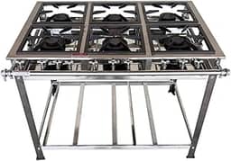 Fogão Industrial 6 Bocas 40x40 P8 em Aço Inox