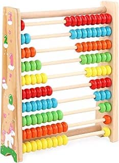 Vicfone Brinquedo de ábaco de madeira matemática brinquedos de madeira jogos educativos brinquedos de criança perfeitos brinquedos de raciocínio lógico ajuda ao treinamento de iluminação