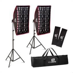 SOU FOTO Kit de Luz Para Gravar Video Profissional com Softbox com Tripé e Tela Grid