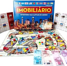 Jogo Tabuleiro Imobiliário Investindo nas Capitais do Mundo Jogo de Mesa Brinquedo Clásico Banco