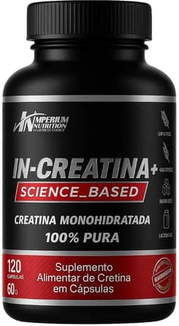 CREATINA 120 CÁPSULAS MONOHIDRATADA - IN-CREATINA+ EM CÁPSULAS DA IMPERIUM NUTRITION PARA HOMENS E MULHERES
