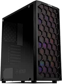 Gabinete Gamer Mancer Hexer | Rainbow | Mid-Tower | Lateral de Vidro | Com 3 Fans | Preto | MCR-HEX-RB01