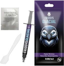 Pasta Termica 12.8 W/mk 1g Glacial Processador PC Gamer Notebook PS4 PS5 Xbox Placa Video Dissipador Calor Cinza Prata Friosys