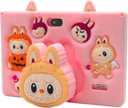 Tablet Infantil Kids E15 Tela 7" IPS 128GB / 8GB RAM Bateria 4000 mAh, Câmera 8MP, Android 12 com Capa Silicone e Alça para Entretenimento e Jogos (Rosa)