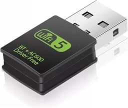 Adaptador USB WiFi Bluetooth, receptor externo de rede sem fio de banda dupla de 600 Mbps 2,4/5 GHz, mini dongle WiFi para PC/laptop/desktop