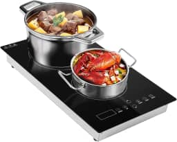 Cooktop Indução 2 Bocas, Fogão Indução Touch Screen 220V, Fogão Cooktop Indução 2000w e 1800w, Temporização, Trava Para Crianças, Função De Proteção Contra Altas Temperaturas
