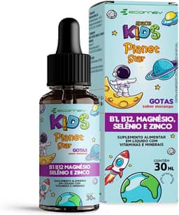 Vitamina Kids - B1 B12 Magnésio Selênio Zinco - Sabor Morango 30Ml - Ecomev