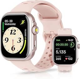 Relogio Smartwatch Feminino com GPS, Alexa Built-in, à prova d'água 3ATM natação, Relogio Masculino, Monitoramento Relógio Esportivo, Chamadas Bluetooth, Notificações, Smartwatch(rosa)