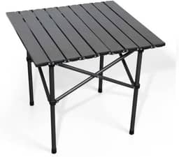 Mesa Dobrável de Camping Portátil em Alumínio – Compacta, Leve e Resistente, com Bolsa de Transporte | Ideal para Piquenique, Praia, Viagens e Trilhas – Espaço para 4 Pessoas (Preto)