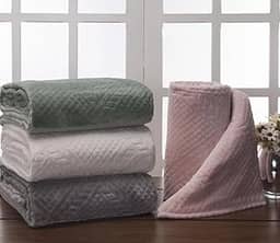 Manta Cobertor Luxo Antialérgica Linha Davos - Solteiro - 320gr/m² (CINZA)