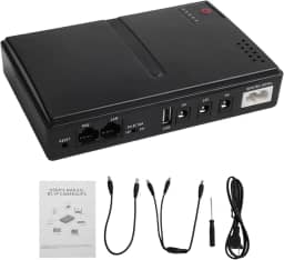 Fonte de alimentação ininterrupta UPS, mini DC UPS, fonte de alimentação ininterrupta para roteador/modem/câmara de segurança, para saída multivoltagem 5V/9V/12V, CA, sem bateria