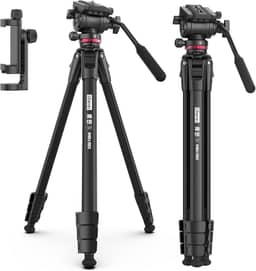 Tripé de câmera profissional ULANZI MT-56 Ombra, alumínio, preto, carga máxima de 6 kg, compatível com DSLR, filmadora, telefone, altura de 160 cm, pernas de 3 seções, cabeça de inclinação panorâmica