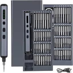 Chave de Fenda Elétrica, Conjunto de Chaves de Fenda Elétricas 68 em 1 de Precisão 48 x 28 mm Bits 16 x 45 mm Bits, Mini Parafusadeira Elétrica, Com Luz LED, Recarregável USB Portátil Profissional