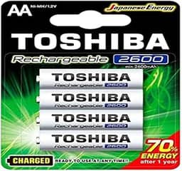 Pilha Recarregável AA 1,2V 2600mAh TNH6GAE TOSHIBA (Cartela com 4 unid.)