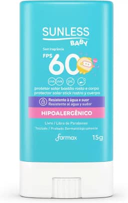 Sunless Protetor Solar Baby Bastão Fps60 Sunless 15G