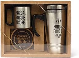 Kit Café Presente Personalizado com Canecas e Porta Copos