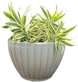 VASOS POLIETILENO BACIA GREGA DECORATIVO P/PLANTAS/JARDINS/ESCRITÓRIOS LUXO (BEGE)