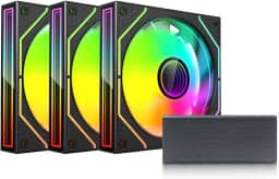 Kit Cooler Fan para Gabinete C3Tech Gaming F9-L660BKRGB Preto + Hub controlador de cooler fan com capacidade de 10 coolers, LED ARGB, controle remoto, 12 cm