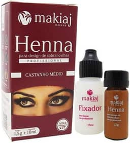 HENNA PARA SOBRANCELHAS CASTANHO MÉDIO 1,5G MAKIAJ
