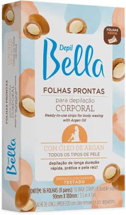 Folha Pronta para Depilação Corporal Argan 16 Fls, Depil Bella