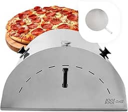Forno de Pizza Costela Pequeno em Inox para Churrasqueira com Refratário e Pá de pizza Issi Grill