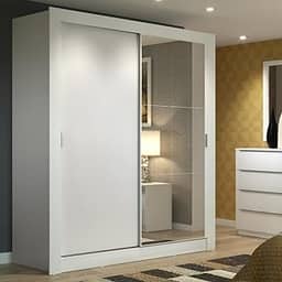 Guarda-Roupa Solteiro Madesa Dallas 2 Portas de Correr com Espelho 2 Gavetas