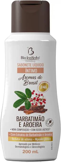 Sabonete Líquido Íntimo Barbatimão e Aroeira 200ml Bio Instinto