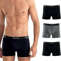 Kit 3 Cuecas Boxer Mash Algodão Cotton Respirável Masculina