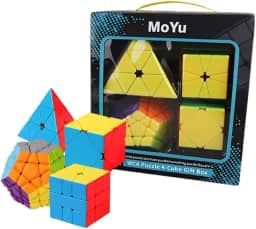 Kit Cubo Mágico Moyu Pyraminx + Megaminx + Skewb + Square-1 Profissional sem adesivo