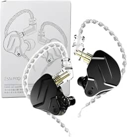 Fone de Ouvido Profissional KZ ZSN Pro X Intra-auricular, Driver Híbrido, Cabo Destacável, Original - Excelência em Som para Músicos e Cantores - Modelo 2024 - AlverSun (PRETO)