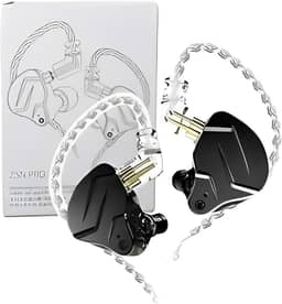 Fone de Ouvido Profissional KZ ZSN Pro X Intra-auricular, Driver Híbrido, Cabo Destacável, Original - Excelência em Som para Músicos e Cantores - Modelo 2024 - AlverSun (PRETO)